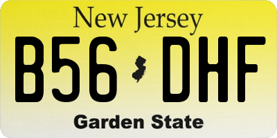 NJ license plate B56DHF