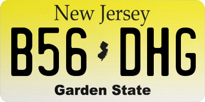 NJ license plate B56DHG