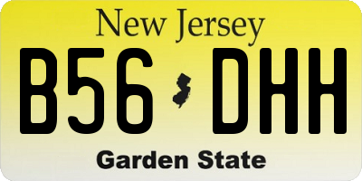 NJ license plate B56DHH