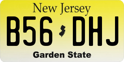 NJ license plate B56DHJ
