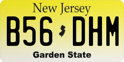 NJ license plate B56DHM