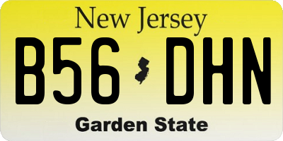 NJ license plate B56DHN
