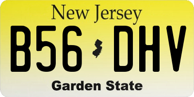 NJ license plate B56DHV
