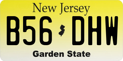 NJ license plate B56DHW