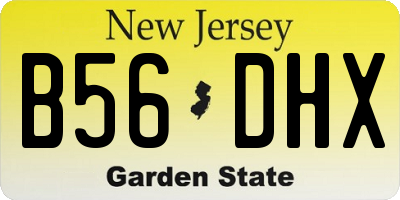 NJ license plate B56DHX