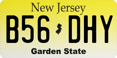 NJ license plate B56DHY