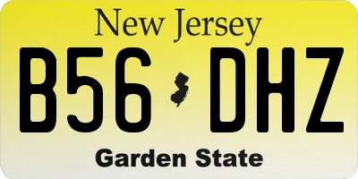 NJ license plate B56DHZ
