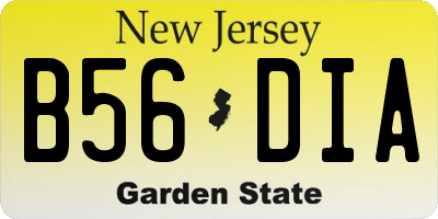 NJ license plate B56DIA