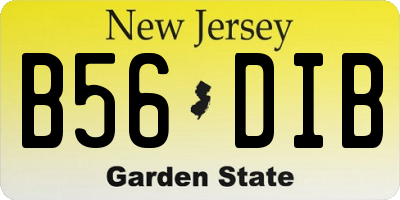 NJ license plate B56DIB