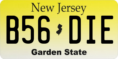 NJ license plate B56DIE