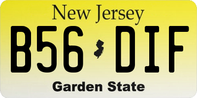 NJ license plate B56DIF