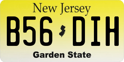 NJ license plate B56DIH