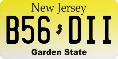 NJ license plate B56DII