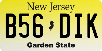 NJ license plate B56DIK