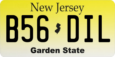 NJ license plate B56DIL