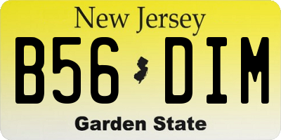 NJ license plate B56DIM