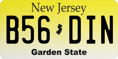 NJ license plate B56DIN