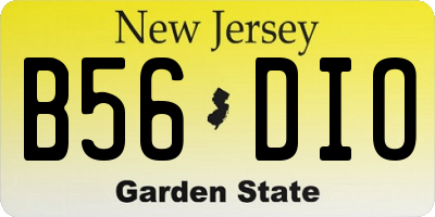 NJ license plate B56DIO