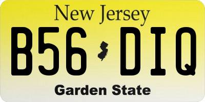 NJ license plate B56DIQ