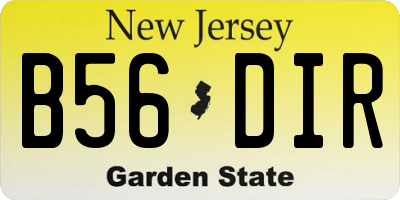NJ license plate B56DIR