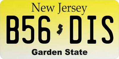 NJ license plate B56DIS