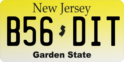 NJ license plate B56DIT