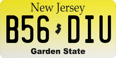NJ license plate B56DIU