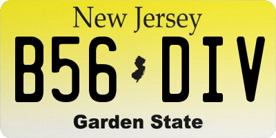 NJ license plate B56DIV