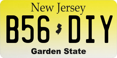 NJ license plate B56DIY