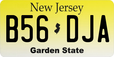 NJ license plate B56DJA