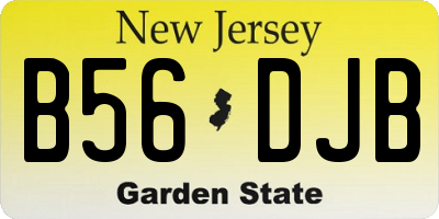 NJ license plate B56DJB