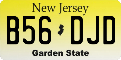 NJ license plate B56DJD