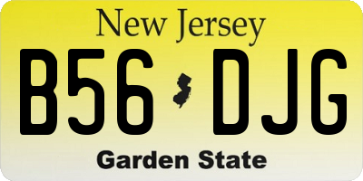 NJ license plate B56DJG