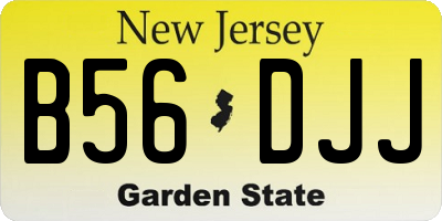 NJ license plate B56DJJ