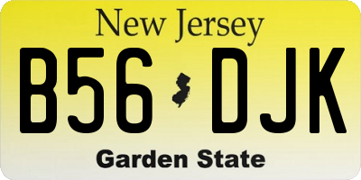 NJ license plate B56DJK