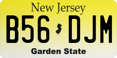 NJ license plate B56DJM