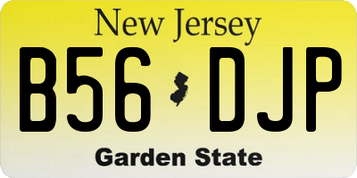 NJ license plate B56DJP