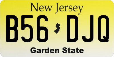 NJ license plate B56DJQ