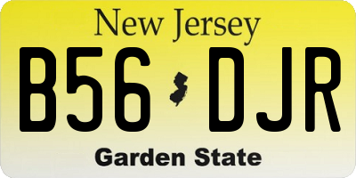NJ license plate B56DJR