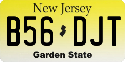 NJ license plate B56DJT