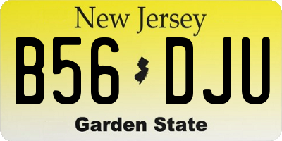 NJ license plate B56DJU
