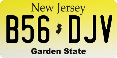 NJ license plate B56DJV