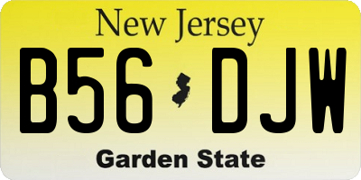 NJ license plate B56DJW
