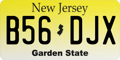 NJ license plate B56DJX