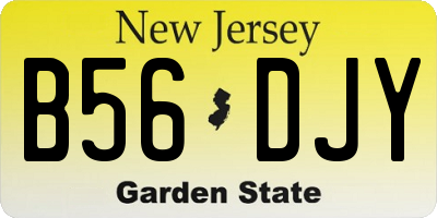 NJ license plate B56DJY