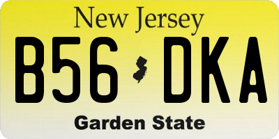 NJ license plate B56DKA
