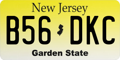 NJ license plate B56DKC
