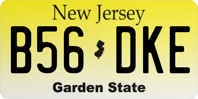 NJ license plate B56DKE