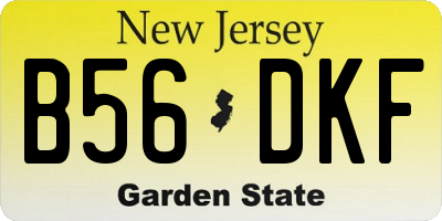 NJ license plate B56DKF