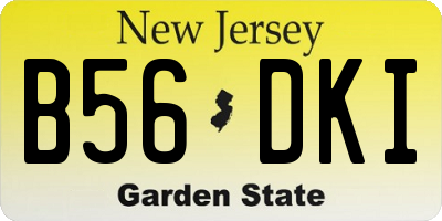 NJ license plate B56DKI